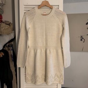 Cat & Jack Girls Knit Sweater Dress | Cream/Ivory | XL (14–16) | NWOT